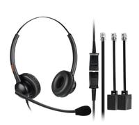 EMAIKER N/X Office Telephone Headphone with Noise Canceling Microphone,Phone Headset for Landline Phone for Polycom VVX311 VVX410 VVX411 VVX500 Mitel 5220e 5330e 5330 5340 Avaya ShoreTel