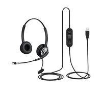 EMAIKER N/X Wired USB Headset with Noise Cancelling Microphone, Computer Office Stereo Headphones for PC Laptop, for Call Centre Softphone, Teams Zoom Conference,Webinar, Meeting Telework