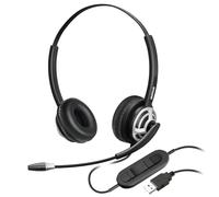EMAIKER Wired USB Headset with Noise Cancelling Microphone, Computer Office Stereo Headphones for PC Laptop, for Call Centre Softphone, Teams Zoom Conference,Webinar, Meeting Telework