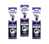 Email Diamant Le Charbon Whitening Daily Toothpaste Original Cosmetic Activated Charcoal - 75ml Large Size - Black - 3 Tubes