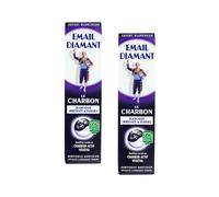 Email Diamant Le Charbon Whitening Daily Toothpaste Original Cosmetic Activated Charcoal - 75ml Large Size - Black - 2 Tubes
