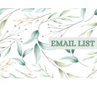 Email List: Guest Book With Email Address, Name and Comments, Email Log Book, Business Mailing List Book, Art Show Exhibition, Green Foliage Design