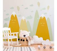 EMAKA Children's Wall Stickers - Giant Children's Scandinavian Mountains Wall Sticker - 80 x 120 cm