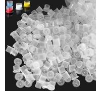 Emalla 1000pcs Small Ink Caps Disposable Tattoo Ink Cups with Base 11mm Clear Plastic Pigment Caps Permanent Makeup Container