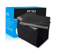 Emalla 125pcs Black Dental Bibs Disposable Dental Sheets Tattoo Table Bibs Waterproof Mats for Tattoo Supplies Lash Tech Nail Salon Mat