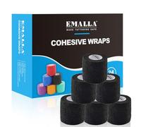 EMALLA 24pcs Tattoo Grip Cover Tape 5cm x 4.5m Cohesive Bandage Wrap Self-Adhesive Bandage Self Adherent Sport Tape for Tattoo Supplies Wrist & Ankle Sprain Vet Wrap for Horses