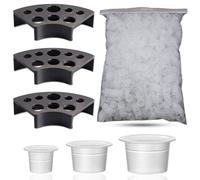 Emalla 300pcs Tattoo Ink Caps and 3 Holders(Black) Kit