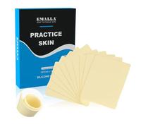 EMALLA 3mm Tattoo Practice Skin 10pcs Fake Skin Real Skin Feel Double Sided Training Professional Tattoo Supplies for Beginners and Artists(18.7 X 14.2cm)