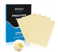 EMALLA 3mm Tattoo Practice Skin 5pcs Fake Skin A4 Real Skin Feel Double Sided Training Professional Tattoo Supplies for Beginners and Artists(29.5 X 19.5cm)