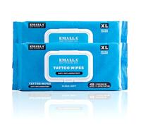 EMALLA Cleansing Anti-inflammantory Tattoo Wipes 2 pack (48-count) Alcohol-Free Plant Fiber Tattoo Aftercare Supplies for Ink Wipe Skin Care Tattooing