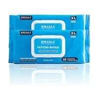 EMALLA Cleansing Green Soap Tattoo Wipes 2 pack (48-count) Alcohol-Free Plant Fiber Tattoo Aftercare Supplies for Ink Wipe Skin Care Tattooing