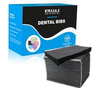 Emalla Disposable Dental Bibs 125Pcs Black Dental Bibs 3 Ply Waterproof Tattoo Bibs Patient Bibs 13x18
