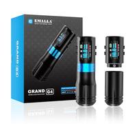EMALLA GRAND G4 Wireless Tattoo Pen Machine (4.2mm Stroke) Smart LED Screen with 2 Long-Life Batteries & 34/38mm Grips Professional Tattoo Kit