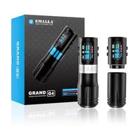 EMALLA GRAND G4 Wireless Tattoo Pen Machine (5.0mm Stroke) Smart LED Screen with 2 Long-Life Batteries & 34/38mm Grips Professional Tattoo Kit