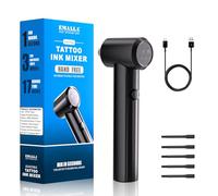 EMALLA Rechargeable Tattoo Ink Mixer with 3 Modes Adjustable Speed Professional Tattoo Pigment Blender with 100 Mixing Sticks(Black)