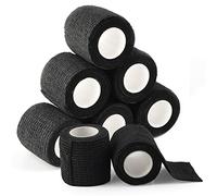 EMALLA Tattoo Grip Cover Wrap 8rolls Disposable Tattoo Machine Wrap Tape 5cm x 4.5m Bandage Roll Elastic Sports Accessories Supplies (Black）