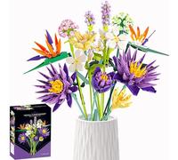 EMANNON Flower Bouquet Building Set - 13 Artificial Flowers Building Kit, 891pcs Building Blocks Toy for Kids and Adults, Unique Present for Mother's Day, Birthday, Valentine's Day, Anniversary