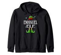 EMANUEL Elf Xmas Funny Men's Family Matching Christmas Zip Hoodie