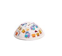 EMANUEL Kippah for Kids Multi-Color Train Embroidery Yamakah for Children (YPA-1B)