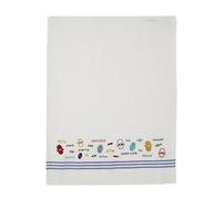 EMANUEL Yair Cotton Hand Towel Embroidered Hamsa and Hebrew Blessings - Netilat Yadayim Cotton Dish Towel 23.5” x 13.5” Judaica Gift (White TMB-4A)