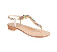 EMANUELA CARUSO CAPRI Women's Jewel Sandals handcrafted with precious stones | Handmade footwear, leather sole crafted according to Capri tradition, heel 2.5 cm, size 36
