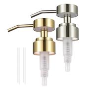 Emarful Stainless Steel Soap Dispenser Pump Replacement Bathrooom Countertop for Hand Wash &Soap, Kitchen Dish Soap, Syrup (2, Gold+Brushed Nickel)