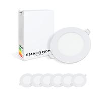 Emarr Home LED Ceiling Lamps Recessed Ultra Slim Panel Lights Downlight (6 Pack) (Cool White (6500K), 3W Round (80mm))