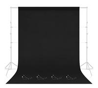 EMART 1.8x2.8m/6x9ft Black Photo Backdrop Screen for Photography, Large Negros Drapes Party Background Curtain with 4 Backdrop Clips, Polyester Fabric Sheet Video Studio Portrait Photoshoot