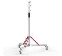 EMART 10.8ft/330cm Stainless Steel Light Stand with Casters, Spring Cushioned Heavy Duty Adjustable Rolling Photography Tripod Stand, Wheeled Base Stand for Photo Studio Softbox, Monolight, Reflector