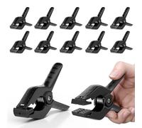 EMART 10 Pack Heavy Duty Muslin Spring Clamps, Professional 4.5 Inch Plastic Backdrop Clips for Photography Studio, Photo Booth, Backdrop Stand, Paper, Woodworking, Crafts, Tarp -Black