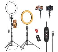 EMART 10" Ring Light with 55" Extendable Tripod Stands and Phone Holder, Dimmable LED Circle Round Light for Selfie Camera Photography/Makeup/YouTube Video/Vlogging/Live Streaming