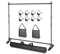 EMART 10 x 8ft/3x2.4m (W X H) Photo Backdrop Banner Stand Heavy Duty - Adjustable Telescopic Tube Trade Show Display Frame for Professional Photography Booth Background Support Kit