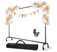 EMART 10x7.5ft Backdrop Stand,Heavy Duty Banner Stand with Wheels