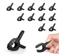 EMART 12 Pack Heavy Duty Spring Clamps 2 Inch Professional Plastic Backdrop Clips for Photography Studio, Background Stand, Woodworking, Crafts, Tarp-Black