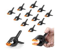 EMART 12 Pack Heavy Duty Spring Clamps 3.5 Inch Professional Plastic Backdrop Clips for Photography Studio, Background Stand, Woodworking, Crafts, Tarp-Yellow