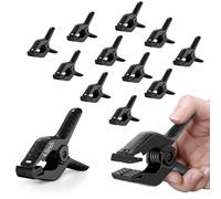 EMART 12 Pack Heavy Duty Spring Clamps 4.5 Inch Professional Plastic Backdrop Clips for Photography Studio, Background Stand, Woodworking, Crafts, Tarp-Black