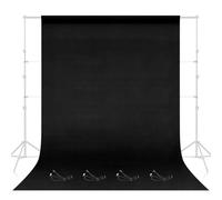EMART 2.4x3.0m/8x10ft Black Photo Backdrop Screen for Photography, Large Negros Drapes Party Background Curtain with 4 Fish-Shaped Clamps, Polyester Fabric Sheet Video Studio Portrait Photoshoot