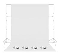 EMART 2.4x3.0m/8x10ft White Backdrop for Photography, High Density Polyester Fabric White Backdrop Curtain with 4 Fish-Shaped Clamps for Video Studio Portraits Parties
