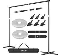 EMART 2.6x3m/8.5x10ft Backdrop Stand with X-Shaped Metal Base,Adjustable Photography Background Support Kit with Water Weight Bag for Parties,Weddings, Photography Studios,Festivals and Outdoor Events