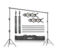 EMART 2.8x3m Backdrop Stand,Heavy Duty Background Stand Kit for Photography | 9x10ft,Adjustable,Portable,Background Support System for Video,Studio,Party,Wedding Decoration,Black