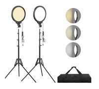 EMART 2-Pack 10'' Ring Light with 65'' Tripod Stand for Video Recording, Makeup, Live Stream, Vlog, LED Selfie Ring Light Tripod for iPhone