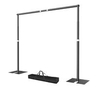 EMART 3x3m Pipe and Drape Backdrop Stand,Heavy Duty Wedding Stand,Black | 10x10ft Background Support Kit,Heavy Duty Metal Base,Stable,Adjustable Back Drop Frame,Photography,Wedding,Party,Banquet