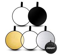 EMART 51'' 5 in 1 Photo Collapsible Photography Reflector with Bag - Portable Camera Panel for Studio Video,Outdoor Lighting, Indoor Shooting, Portraint -Translucent, White, Silver, Gold, Black