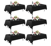 EMART 6 Pack Black Tablecloth, 152 * 260 cm/60 * 102 Inch Rectangular Table cloths Polyester Thickened Stain Resistant and Washable, Banqueting Roll for Banquet Wedding Party and Festivals