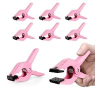 EMART 6 Pack Heavy Duty Muslin Spring Clamps, 4.5 inch Photo Booth Backdrop Clips for Photography Studio - Pink & Black