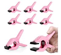 EMART 6 Pack Heavy Duty Spring Clamps, 4.5 inch Backdrop Clips-Pink & Black