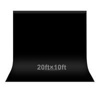 EMART 6x3m/20x10ft Black Photo Backdrop Screen for Photography, Large Back Drop Drapes Party Background Curtain, Polyester Fabric Sheet Video Studio Portrait Photoshoot