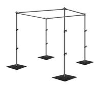 EMART 7x10ft (2.1x3m) Photography Backdrop Stand for Parties, Adjustable Photo Pipe and Drape Background Back Drop Holder Frame Kit with Heavy Duty Metal Steel Base for Birthday Wedding - Black