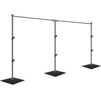 EMART 7x20ft(HxW) Backdrop Stand Pipe and Drape Heavy Duty Adjustable Background Support System Kit with Steel Base for Photography, Photo Backdrop Stand for Parties Birthday Video Studio - Black