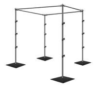 EMART 8.5x10ft (2.6x3m) Photography Backdrop Stand for Parties, Adjustable Photo Pipe and Drape Background Back Drop Holder Frame Kit with Heavy Duty Metal Steel Base for Birthday Wedding - Black